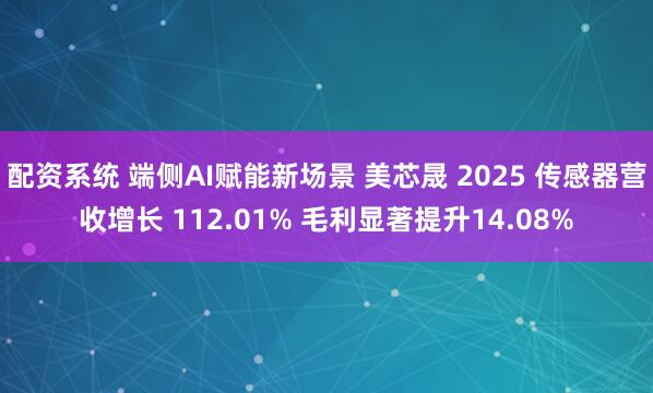 配资系统 端侧AI赋能新场景 美芯晟 2025 传感器营收增长 112.01% 毛利显著提升14.08%
